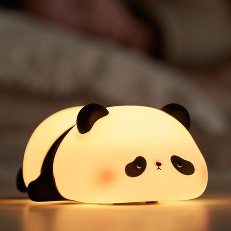 Veilleuse panda mignonne – Lampe LED en à intensité variable douce pour chambre d'enfant et bébé idéale pour l'allaitement Silicone (1/4)