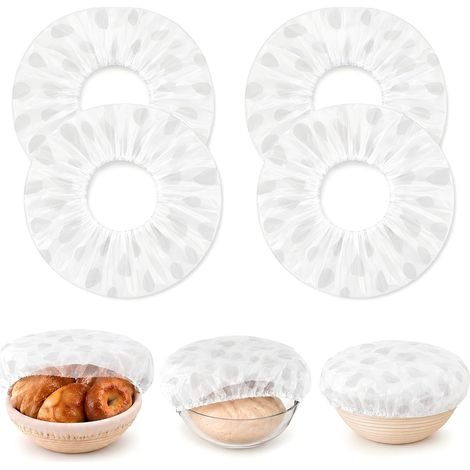 4-teiliges Gärkörbchen-Set mit Gummizug, wiederverwendbare Deckel für Lebensmittel, Sauerteig, Backzubehör, Schüsselabdeckungen, Obst, Gebäck, Küche, 28 cm