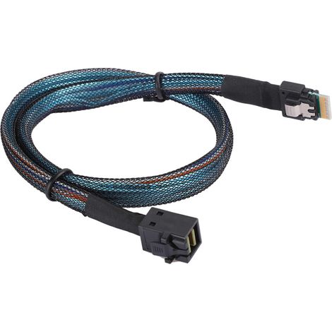 Cable adaptador SAS SATA, conector con bloqueo activo, aplicabilidad universal, apto para conexiones de dispositivos internos y compatible con transiciones mixtas.