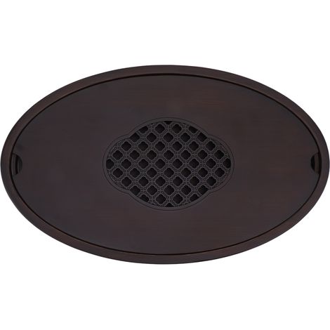 Plateau de table à thé en bambou couleur noyer, style chinois simple et élégant, avec poignée. (1/5)
