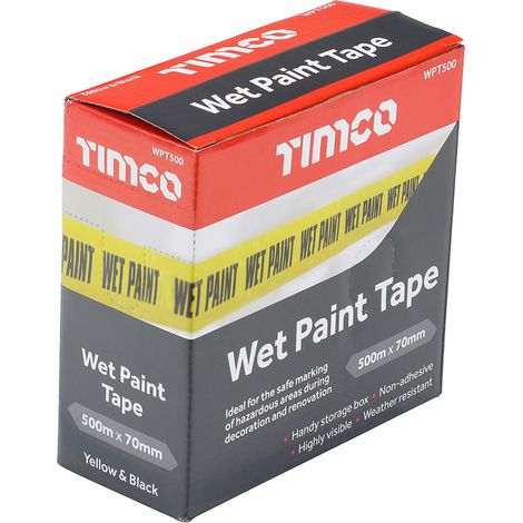 TIMCO Hazard warning caution yellow black wet paint tape