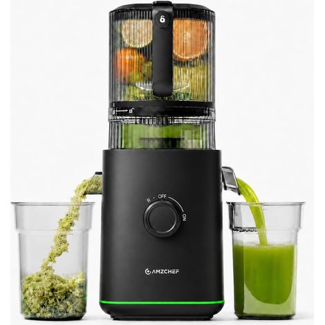 Extracteur de Jus, Fruits Entiers 160mm Large Goulotte, Extraction à Froid Haut Rendement, Facile à Nettoyer, 2,5L Séparateur, Jus du Matin, Petit Déjeuner Sain (1/5)