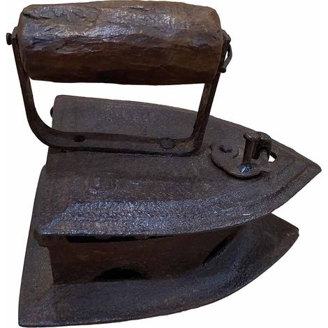 Plancha de hierro acabado artesanal 18x12x20h cm