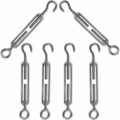 Tendeur Câble Acier Inoxydable 304 Réglable Crochet et Œil pour Fil Antenne Corde à Linge Chaîne Lot de 6 Pièces