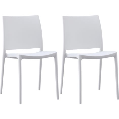 2er Set Gartenstühle Meton weiß