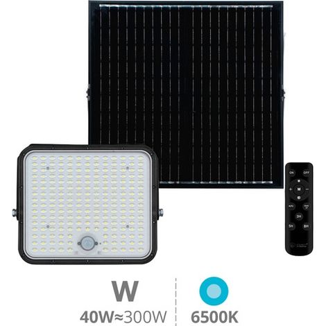 Proyector solar LED Pamol con sensor de movimiento y crepuscular 300W 6500K IP65 Negro