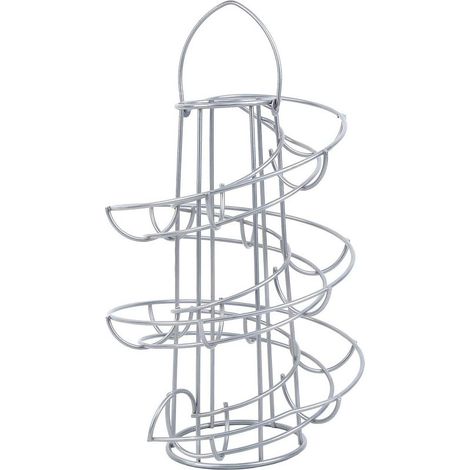Distributeur d'oeufs en métal distributeur d'oeufs en spirale moderne (gris argenté) (1/5)