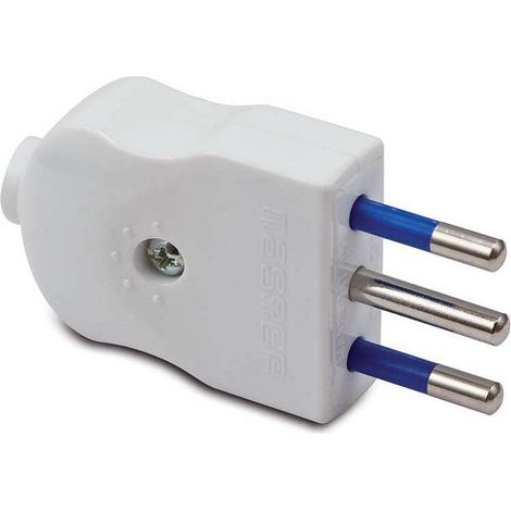 Spina compact 2 poli+t 10 a bianco