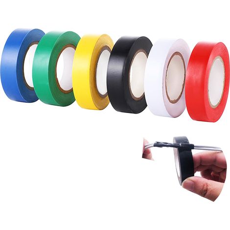Pack of 6 Waterproof Electrical Insulating Tapes - Self-Sealing - Adhesive Tape for Electricians for Wiring Projects and Repairs - 6 Colors (1/5)