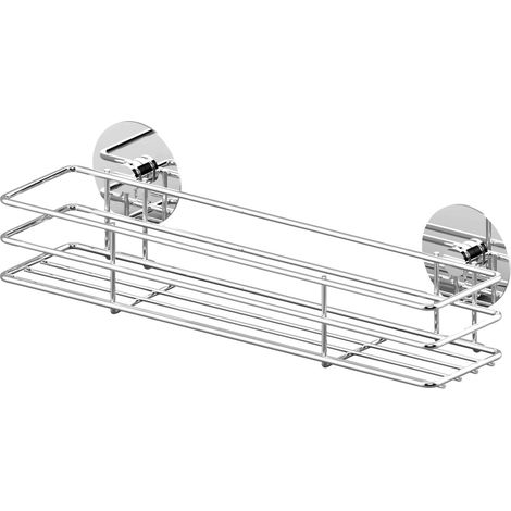 WENKO Turbo-Loc® Gewürzbord, Befestigen ohne bohren, Silber glänzend, verchromtes Metall silber glänzend