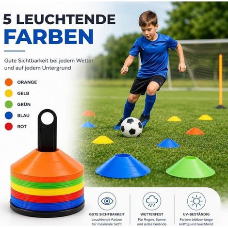 20 cnes de marquage colorés, Accessoires pour entranement de Football et de Slalom - Accessoires MATERIEL DE BALISAGE (1/5)