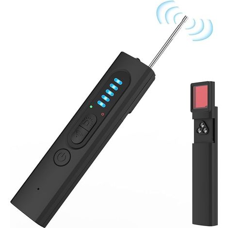 Rilevatore di microfoni spia, rilevatore di telecamere e microfoni spia, rilevatore di telecamere nascoste 3 in 1, protezione completa per i viaggi e protezione della tua privacy (nero) (1/5)