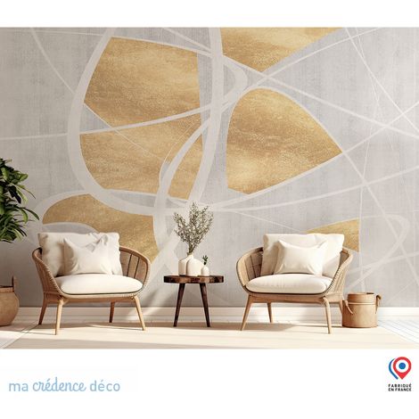 Papier peint : Fresque tropicale - Intissé - L.400 x H.280 cm - Vert blanc (1/3)