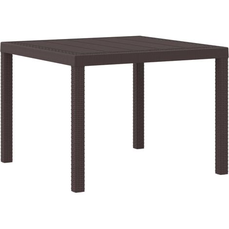 Gartentisch Braun 100 x 100 x 73 cm Poly-Rattan