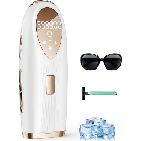 Épilateur Lumière Pulsée IPL avec Refroidissement, Épilateur Laser pour Femme et Homme, 9 Niveaux d’Énergie, 999900 Flashs, Épilation Laser à Domicile pour Aisselles, Maillot et Corps, ck1122 (1/5)