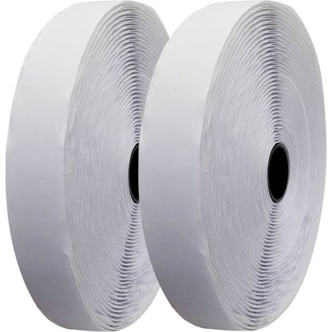 Selbstklebendes Klettband zum Befestigen von Textilien und Aufhängen von Werkzeugen oder Bildern, 19 mm (3/4 Zoll), weiß