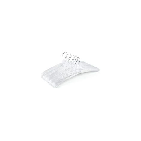Lot de 10 Extra Longs Cintres en Satin Blanc 38cm, Cintre en Soie Douce pour Mariée T-Shirts Chemises Manteaux Robe Pulls H239 (1/5)