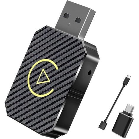 Adaptateur CarPlay sans Fil, 2025 Wireless CarPlay pour Voiture avec USB A-C et Câble d'extension Type-C, Dongle Convertir Le Filaire en sans Fil pour Les Voitures de 2016 et Ultérieures et iOS 10+ (1/4)