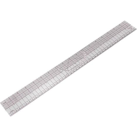 Règle métrique en plastique rose transparent et flexible avec équerres, angles et lignes parallèles (WHBYV) (1/4)