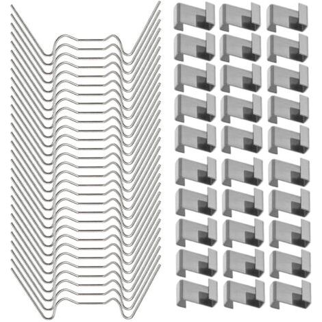 QORVA-100pcs Clips de serre pour le verre, acier inoxydable Serre Fenêtres Clips Vitre Fixin