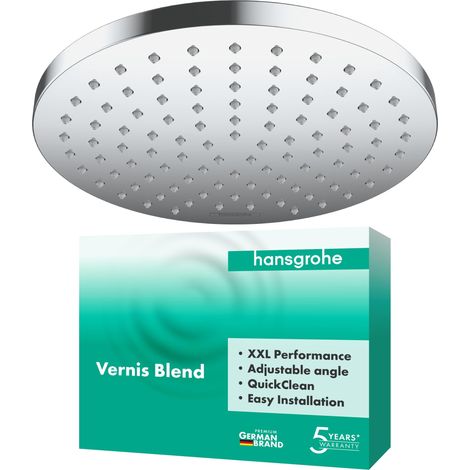 Vernis Blend - Douche de tête avec 1 type de jet, Douche de pluie ronde (⌀ 205 mm), Pommeau de douche pour montage au mur/plafond, Chromé (1/5)