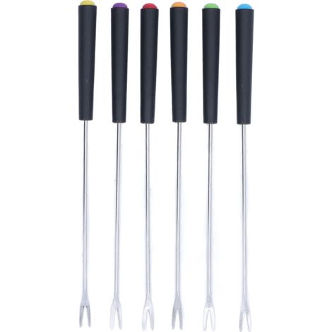 6 Fourchettes à Fondue en Acier Inoxydable, Longues et Résistantes à la Corrosion pour Chocolat, Fromage et Fruits