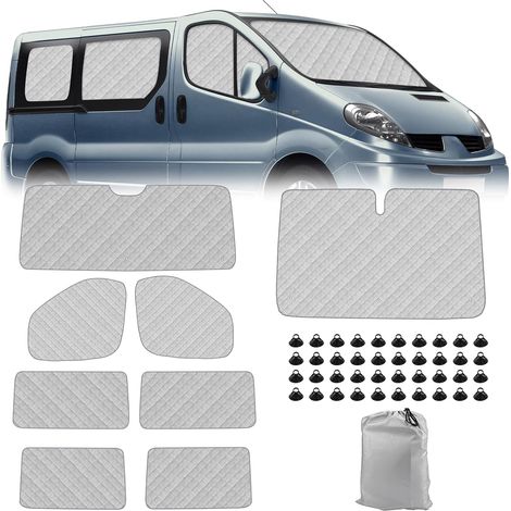 Car Thermal Mat Replacement for Trafic LWB 2001-2014 8 Pieces Sun Protection Windshield Replacement for Vivaro LWB 2001-2014, Foldable Sun Visor Set (1/5)