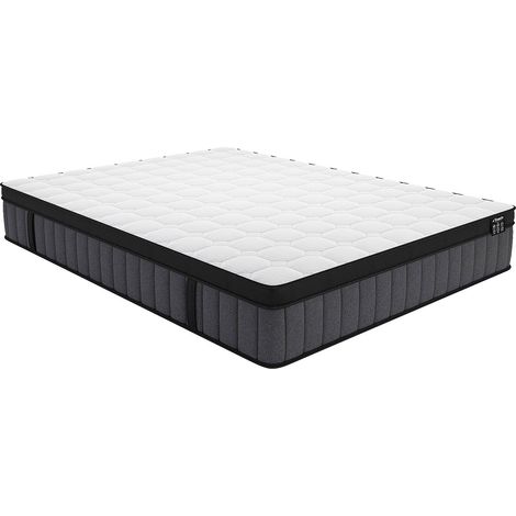 Vente-Unique – Matelas hybride 160 x 200 cm – 25 cm épaisseur – 7 zones de confort – Gel à mémoire de forme – Indépendance de couchage 4