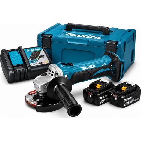 Winkelschleifer 18V LXT Ø115 mm (2x5,0 Ah) in MAKPAC - MAKITA DGA452RTJ