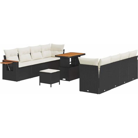 Maison Exclusive - Gartensofa-set mit Kissen 12 pcs Schwarz und C