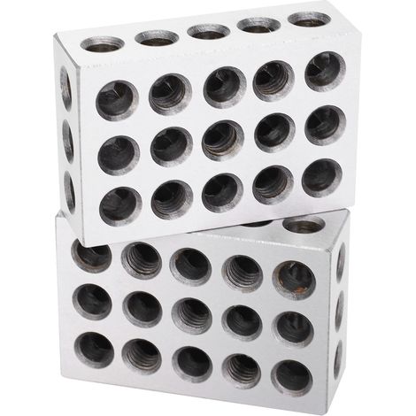1 paire de blocs 1-2-3, 23 trous assortis, machiniste 0,0002 pouces, gabarit 123, fourniture industrielle ultra précise (1/5)