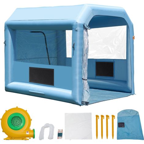 VEVOR Cabina di Verniciatura Gonfiabile, Tenda di Verniciatura Gonfiabile Portatile Potente Ventilatore, Sistema di Filtro dell'Aria, Verniciatura per Auto Veicoli e Mobili 3,9 x 2,4 x 2,4 m, 550 W (1/5)