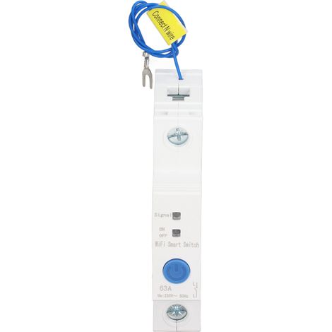 Disjoncteur intelligent WiFi 1P, montage sur rail DIN, commande à distance par application, relais temporisé AC230V 63A (1/5)