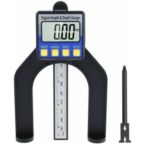 Jauge de Profondeur Numérique 80 mm Jauge de Hauteur et de Profondeur Menuiserie avec Tige de Profondeur Pieds Aimantés Fonction de Maintien Outils de Mesure Intelligente pour Table de Toupie à (1/5)