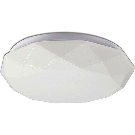 Plafoniera da soffitto 36 led 36 watt smd 2835 bianca con scocca lavorata e punti trasparenti Luce Calda 3000k (1/5)