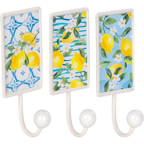 Appendi Limoni con 3 Ganci - Accessorio Decorativo per Cucina e Sala da Pranzo, Ideale per Frutta e Verdura