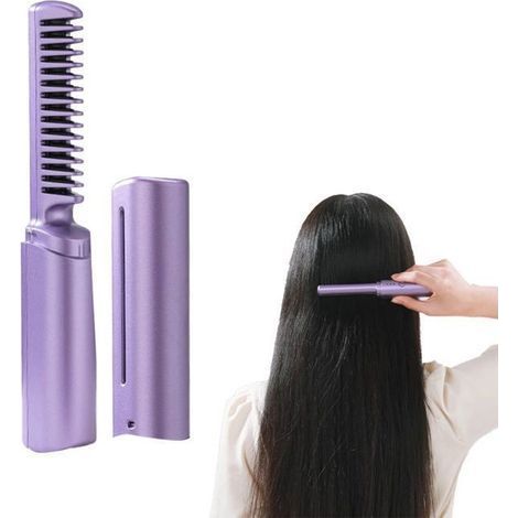 Haarglätter – Nicht spezifiziert – Mini-Haarglätter, lila – Wiederaufladbar – Tragbar – 3 Temperaturstufen (1/5)