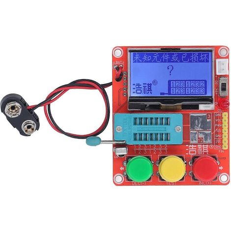 LCR T4 MINI Z DIY Transistortester für Leiterplatten, Dioden, Trioden und Kapazitäten (9 V) mit LCD-Grafikdisplay