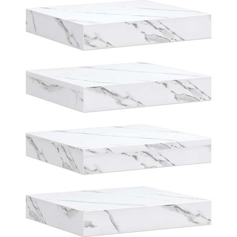 Estante de pared 4 pcs Mármol 23 x 23,5 x 4 cm vidaXL