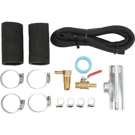 Kit de connecteur de réservoir de transfert auxiliaire avec pince en T de connecteur de tuyau de carburant 11025 Remplacement pour camions diesel Ford F250 Argent. (1/5)