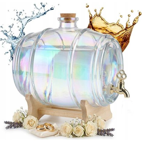 4-Liter-Glasfass in Regenbogenfarben als Hochzeitsgeschenk, vielen Dank (1/5)