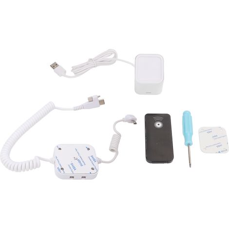 Support antivol pour téléphones et tablettes Android, alarme de sécurité 95-120dB, fixation à griffe charge rapide, silicone antidérapant. (1/5)