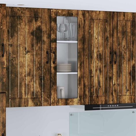 Teenpull – Wandglas-Schrank LUCCA Geräucherte Eiche 40 x 31 x 100 cm (1/5)