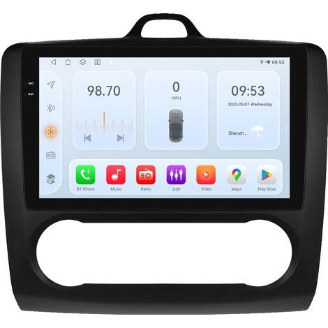Système multimédia, écran tactile, compatible avec Ford Focus 2 Mk2 2004-2011, QS8 Noir (1/2)