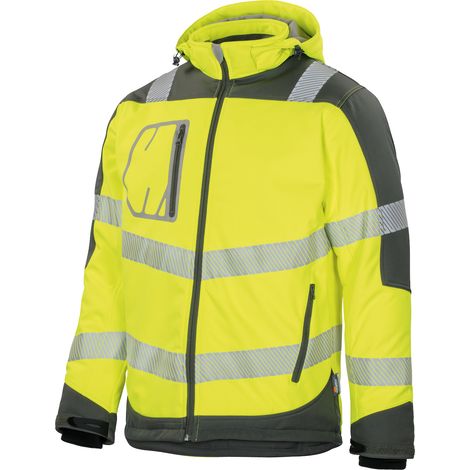 VWJK268 S Veste softshell haute visibilité grise/jaune (1/3)