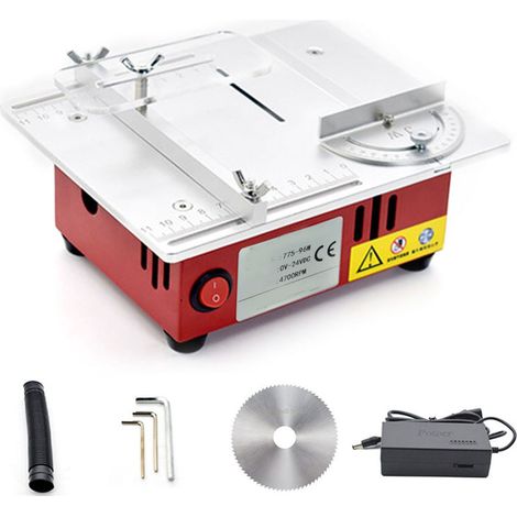 [JAMAIS UTILISÉ]Mini scie circulaire de table 96 W à 7 vitesses avec variateur de vitesse, idéale pour la découpe de petits objets en bois. (1/5)