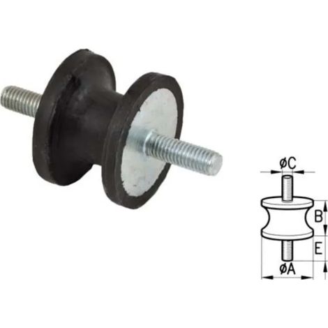 Supporti antivibranti sgolati con vite da entrambi i lati - 60152 (1/2)