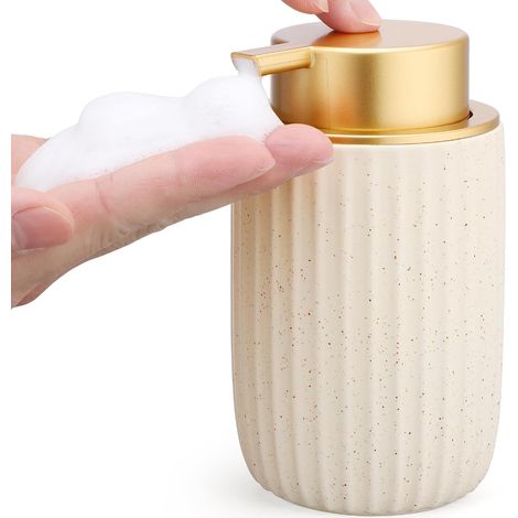 1 Distributeur Savon Mousse, 320ml Céramique, Pompe ABS, Pour Salle De Bain Et Cuisine (1/5)