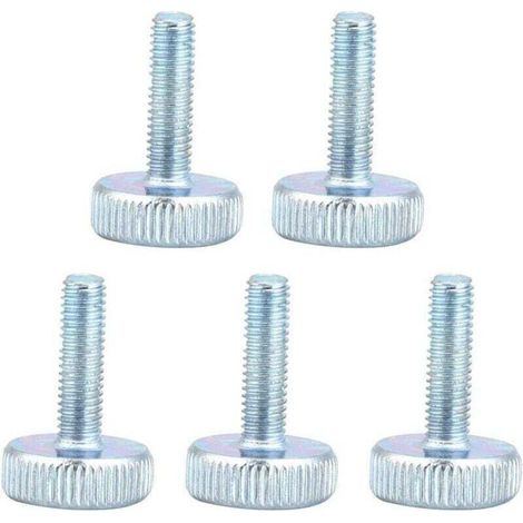 Vis à oreilles M5, vis à oreilles à tête moletée plate en acier au carbone plaqué zinc Vis à oreilles à main pour serrage et desserrage manuels(M525（5pcs）) (1/4)