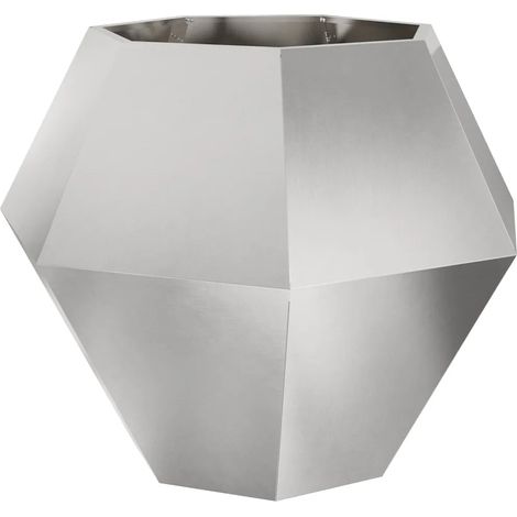 Fioriera rettangolare da esterno dal design moderno 100 x 100 x 80 cm in acciaio inossidabile argento 020053098